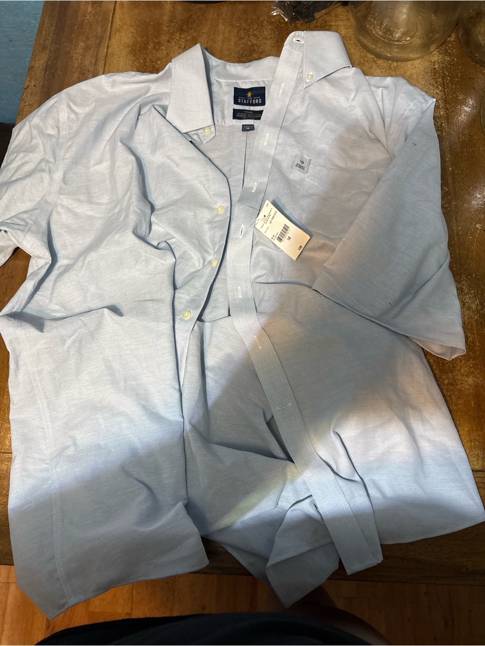 Stafford Light Blue Button-Up Shirt Jacket